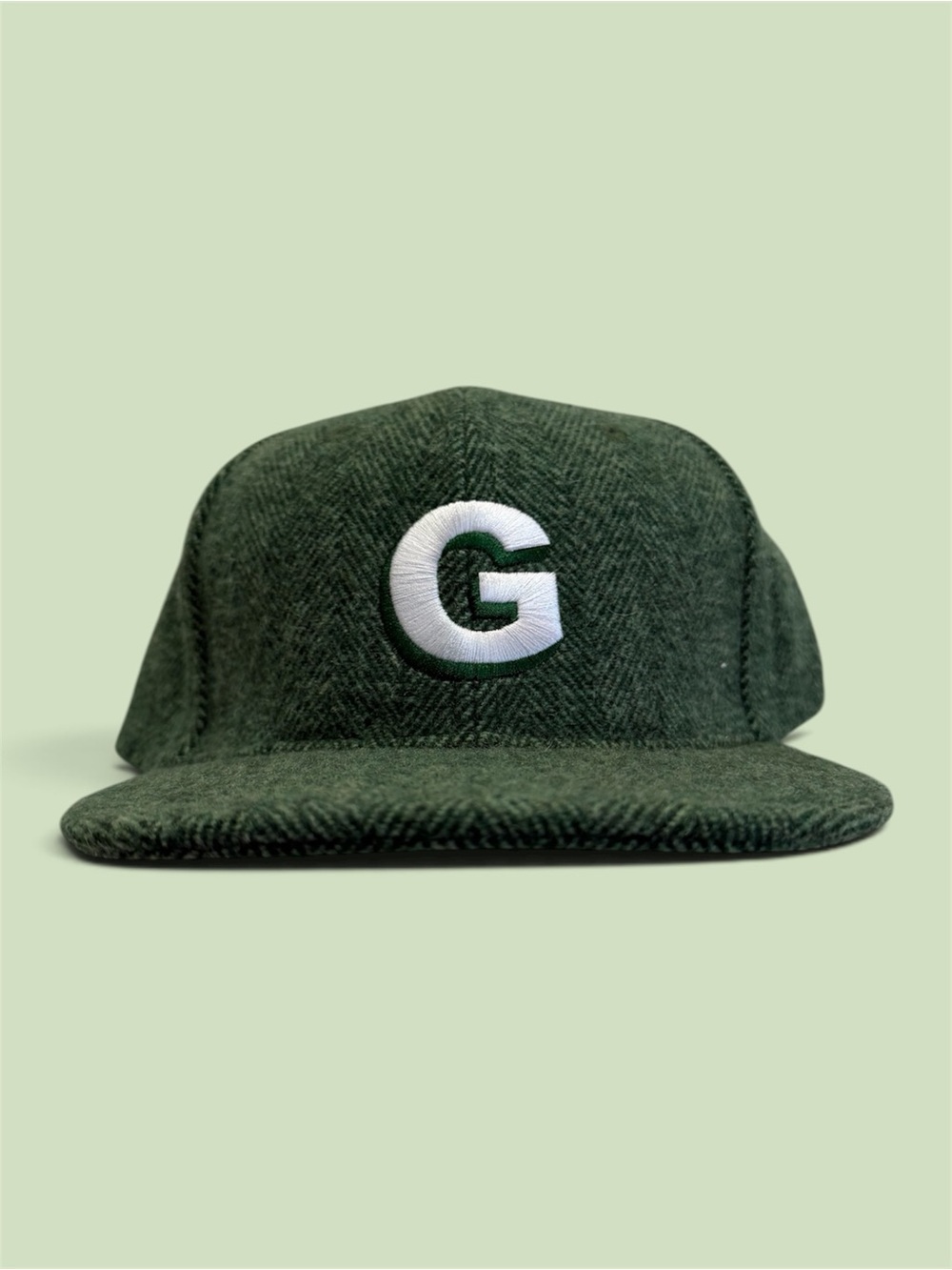 NWT Green 'G' GOLF WANG Wool Herringbone Cap